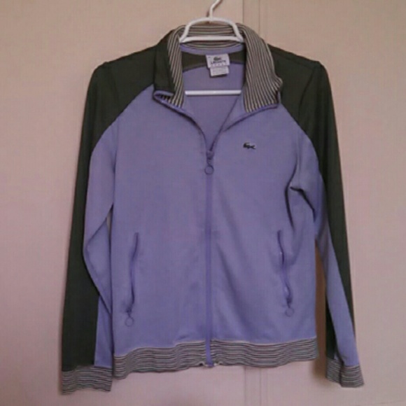 Lacoste purple and green sport zip up jacket