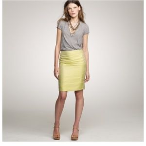 J. Crew Gold Jacquard Pencil Skirt