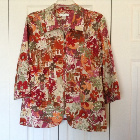 Coldwater Creek Jackets & Blazers - Zip up 3/4 sleeve jacket