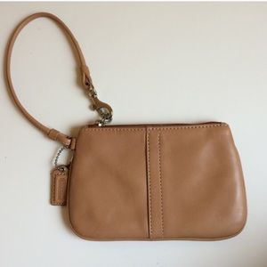 Leather coach wristlet