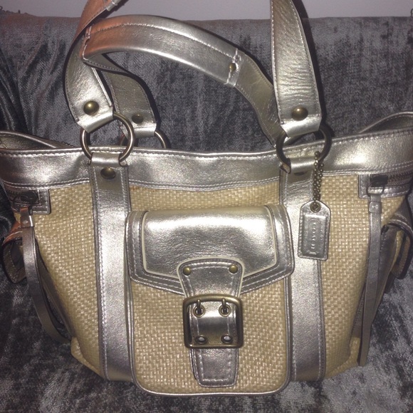 Coach straw tote