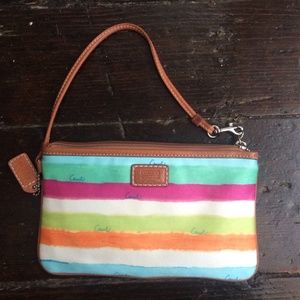 Coach multi colored clutch