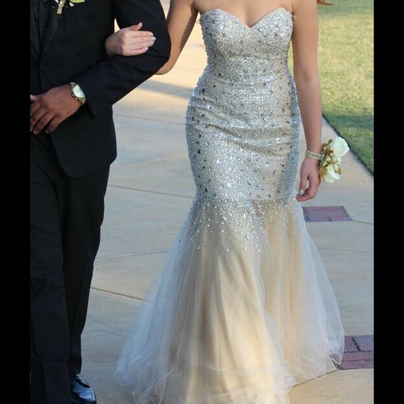 Jeweled Strapless Prom Dress by Terani