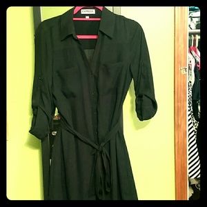 Black express portofino shirt dress