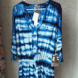 Young Fabulous & Broke Malik Romper Blue Tie Dye M