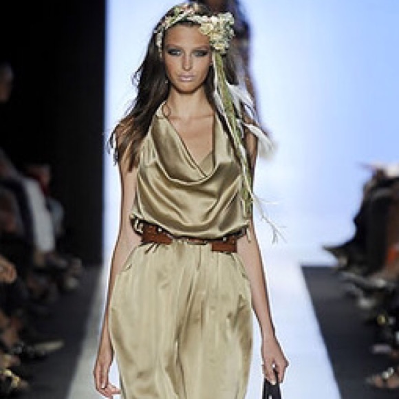 Diane Von Furstenberg Gold Silk Jumpsuit