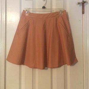 Shop Ruche Faux leather skater skirt