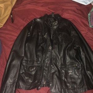 Black faux leather jacket