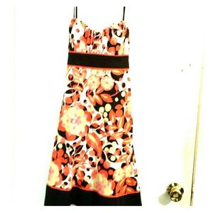 Brown and orange summer dress