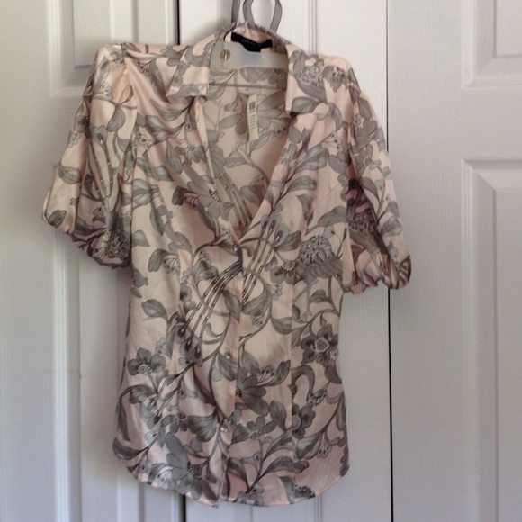 Arden B Nwt silk blouse pink and grey