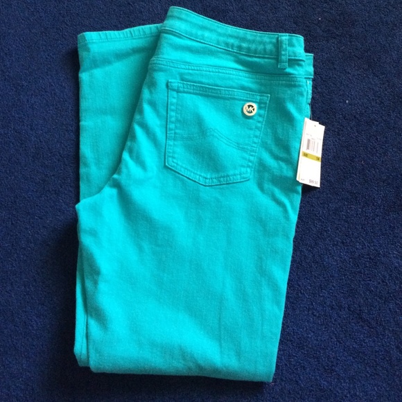 Michael Kor's turquoise jeans!