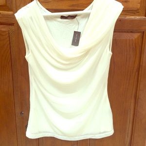 Creamy white swoop neck top