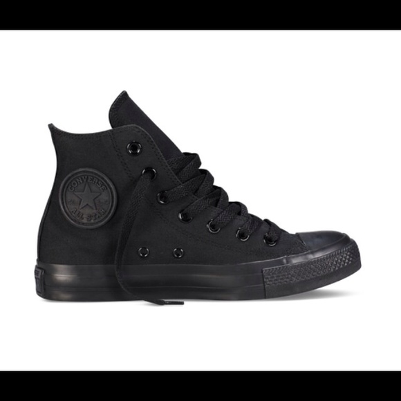 All black high top converse