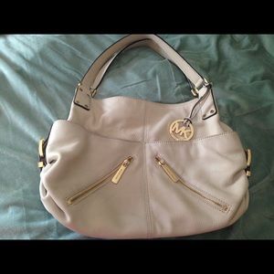 MICHAEL KORS , Leather, VANILLA AND GOLD.USED,