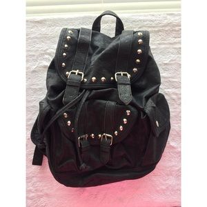 Studded Faux Leather Backpack
