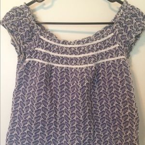 Blue baby doll top Anna Sui for Anthropologie