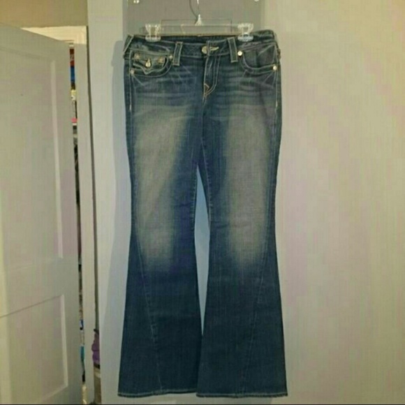 Joey low rise flap twisted seam flare jeans never