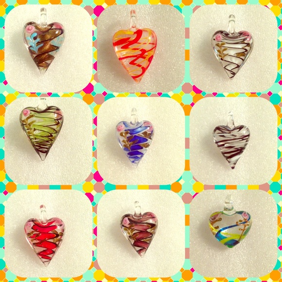 💖Heart Shaped Necklace Pendants-Bundle of 9