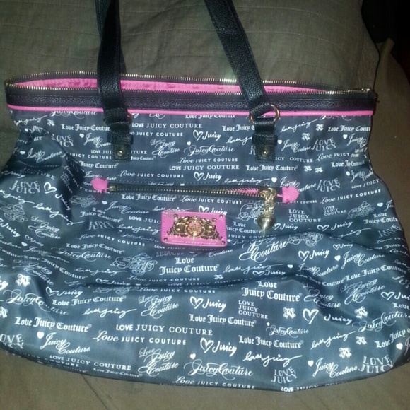 Large, black, white and pink juicy couture purse