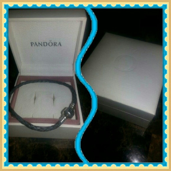 Grey leather pandora bracelet