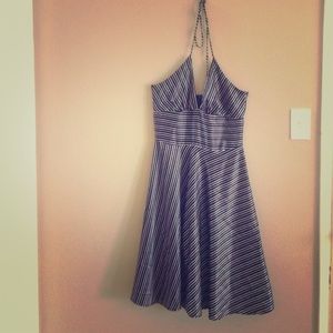 Alyn Paige black and white striped dress