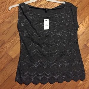 Dark gray crochet top! New with tags!!!!!!