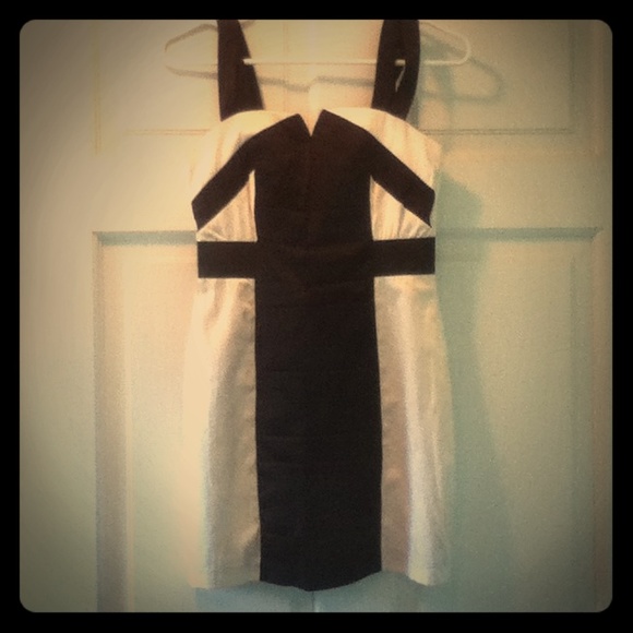 Sexy Black and White Bandage Dress