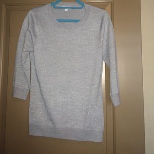 Shimmer silver 3/4 sleeve sweater