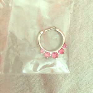 New pink jeweled septum ring