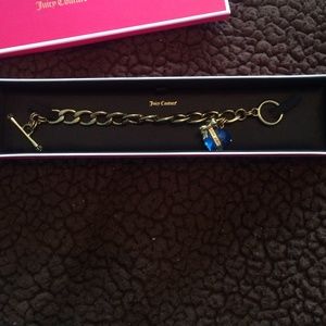 juicy couture blue heart starter charm bracelet