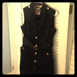 Classic black Dolce & Gabbana shirt dress.