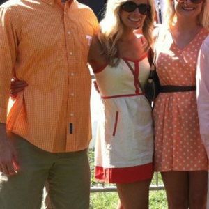 Orange and white sundress