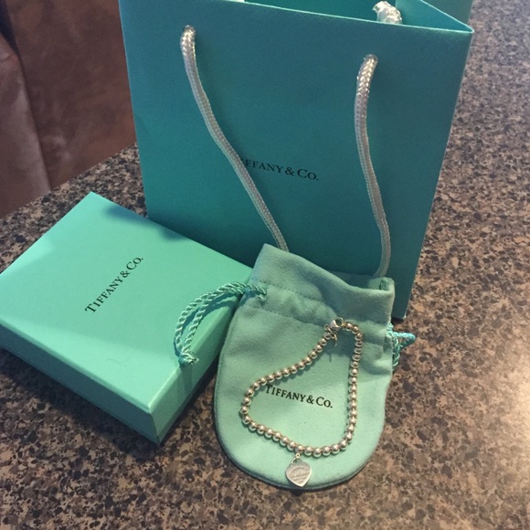 Tiffany & Co. Sterling Mini Heart Bead Bracelet