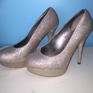 Gold Sparkle Heels