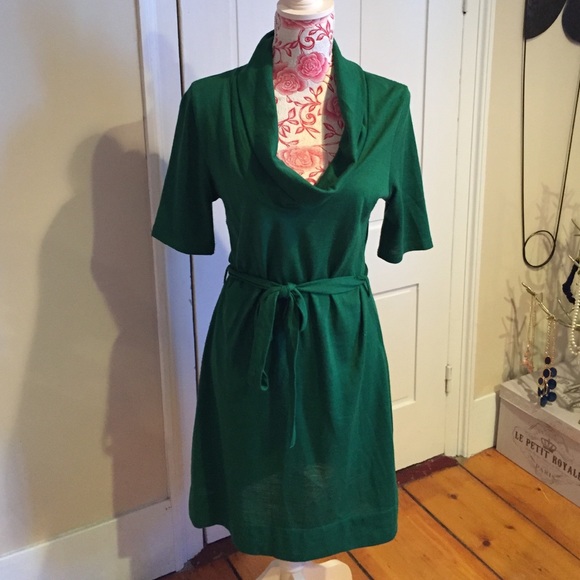 Green H&M cowl dress