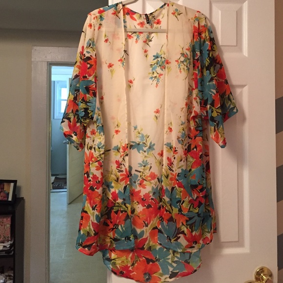 Sheer, flower cardigan