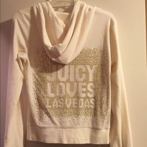 Juicy Couture velour cream hoodie, size L