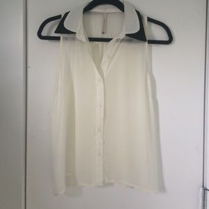 White button down tank