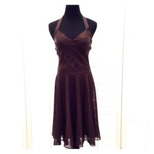 BCBG Maxazria Chiffon Stripe Silk Dress- PETITE