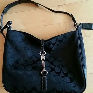 Black fabric small hobo COACH purse