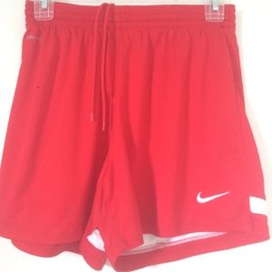 Red nike shorts