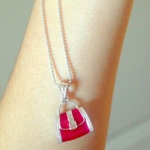 Pink purse necklace
