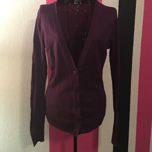 deep v- neck purple cardigan