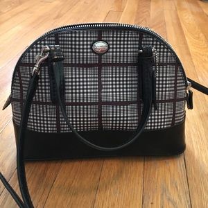 Authentic coach plaid satchel
