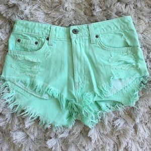 CarMar Mint Jean Shorts