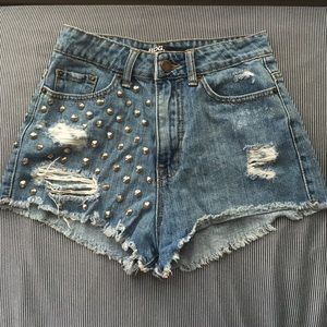 Studded high waisted shorts