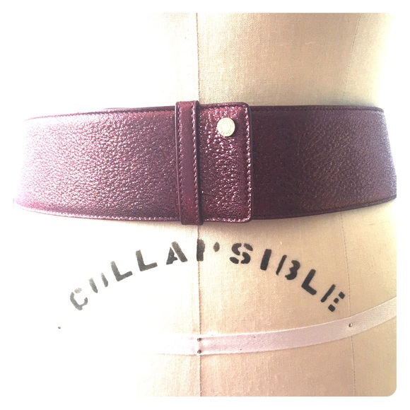 Jimmy Choo Plum Shimmery Metallic Leather Belt