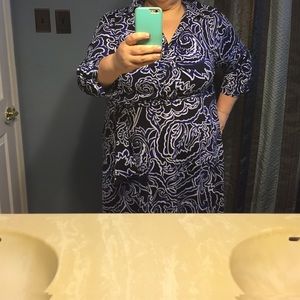 INC navy paisley dress