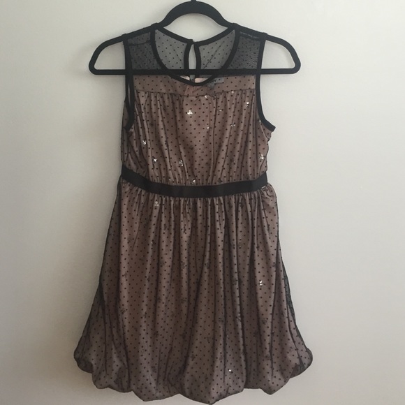 Sequence and polka dot black and pink dress - Picture 1 of 2
