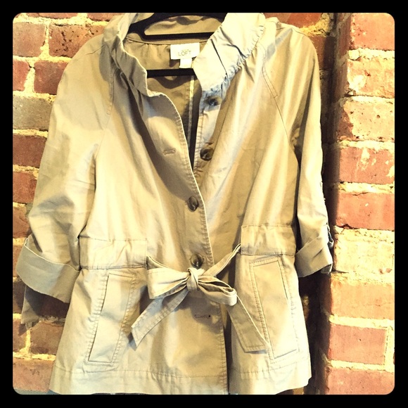 LOFT short trench with 3/4 sleeves